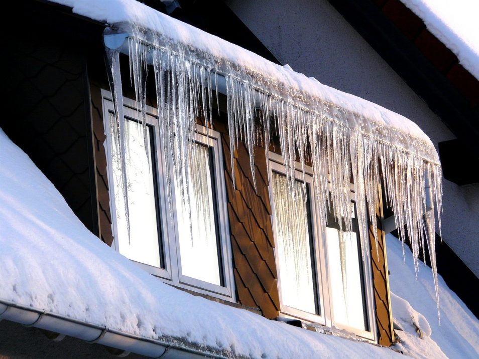 ice on gutter system