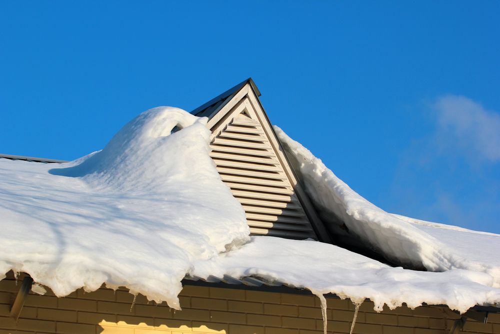 Roof with snow and ice on it